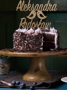 TOPPER WESELNY NA TORT ŚLUB IMIONA PARA MŁODA