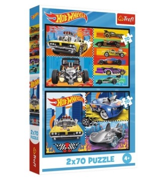 TREFL: пазли 2x70 ел.-HOT WHEELS
