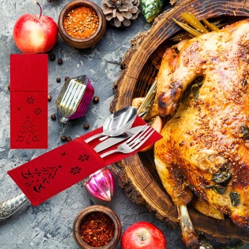 Рождественский чехол для столовых приборов, 10 шт., елочные украшения, настольные украшения