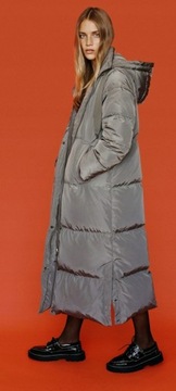 ZARA PŁASZCZ PUCHOWY Z KAPTUREM WATER AND WIND XS