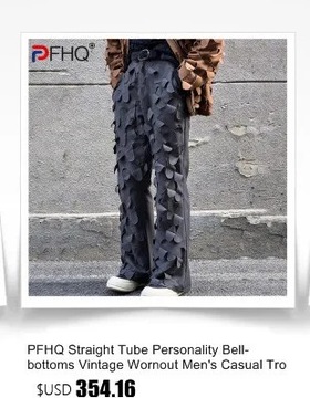 PFHQ Autumn Men's Denim Straight Leg Pants Patchwo