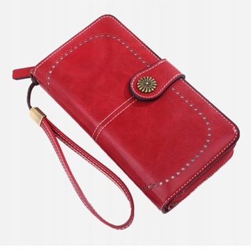 Женский кожаный кошелек с RFID-системой RED.