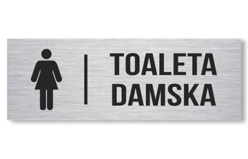 TABLICZKA TOALETA DAMSKA WC ALUMINIOWA UV 20X7CM