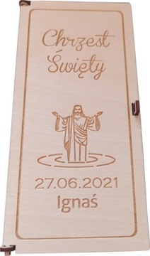 Pudełko na pieniądze pamiątka chrztu świętego