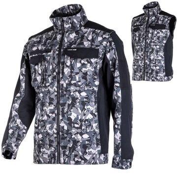 BLUZA Z ODP. RĘKAWAMI, SZARO-CZARNA