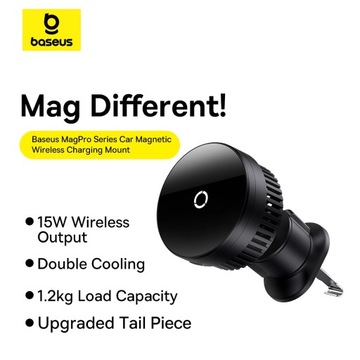 Автомобильный держатель Baseus MagPro Series с индуктивным зарядным устройством для сети мощностью 15 Вт