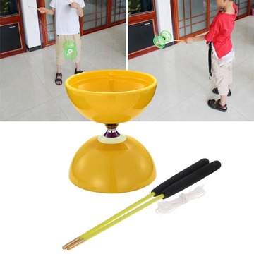 Diabolo Toy Fitness High Performance ze sznurkiem i kijami Diabolo w kolorze żółtym