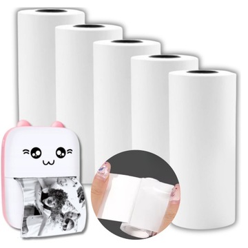 5 x ROLKA DO DRUKUSIA PAPIER SAMOPRZYLEPNY TERMICZNY XXL WKŁADY DRUKUŚ MINI