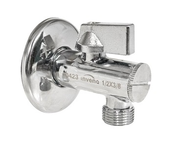 ZAWÓR KULOWY ODCINAJĄCY Z FILTREM 1/2 x 3/8 PRZYŁĄCZENIOWY Z ATESTEM INVENA