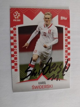 Karta topps autograf Polska Karol Świderski PZPN