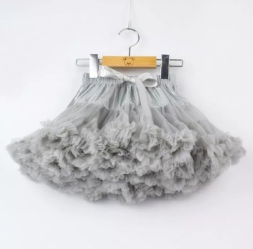 SPÓDNICZKA TUTU PETTISKIRT, JASNOSZARA, 6-8 LAT