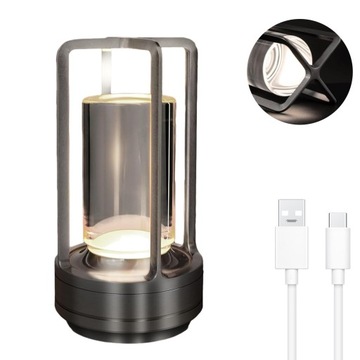 LAMPKA STOŁOWA KRYSZTAŁ DOTYKOWA NOCNA KEMPINGOWA LED 2000mAh