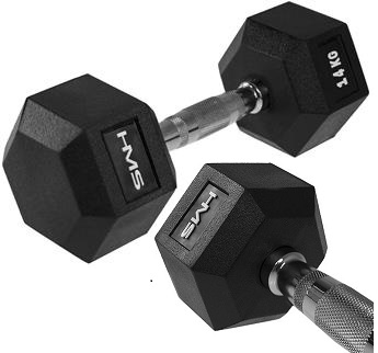 Hantla HEX 14KG Ciężarek Ogumowany Hantel Stały Ciężar Powlekany HMS