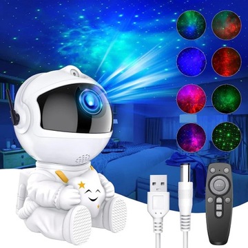 PROJEKTOR GWIAZD ASTRONAUTA LAMPKA LED GALAXY STAR PREZENT DLA DZIECI NIEBA