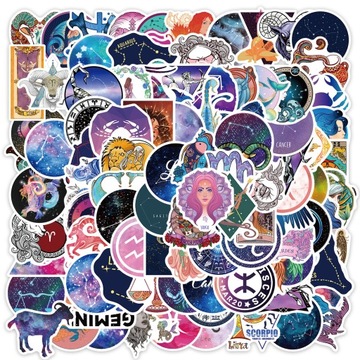 NAKLEJKI STICKERBOMB MIX ZODIAK WLEPY 100 SZT