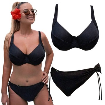 STRÓJ KĄPIELOWY DWUCZĘŚCIOWY KOSTIUM DAMSKI PLUS SIZE USZTYWNIANY SEXY 85H