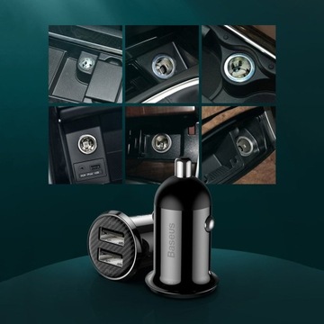 Автомобильное зарядное устройство Baseus Fast 2x USB 4.8A