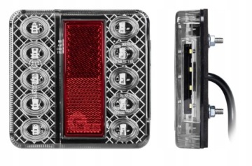 LAMPA PRZYCZEPY TYLNA 14 LED ŚWIATŁA 12V 4-FUNKCYJNA MAŁA TABLICA ODBLASK