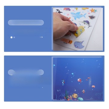 NAKLEJKI DLA DZIECI ZABAWKI OCEAN ŻYCIE MORSKIE ŚMIESZNE NAKLEJKI KSIĄŻKA NA OKNO PAPIER