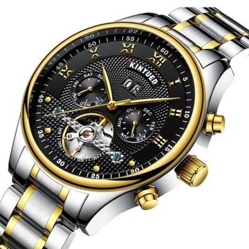 MECHANICZNY LUKSUSOWY ZEGAREK KINYUED TOURBILLON