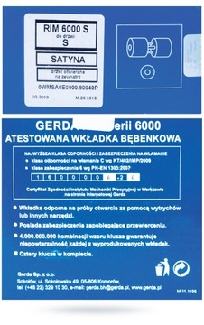 Дверная вставка GERDA RIM 6000S, ВНЕШНИЙ сатин