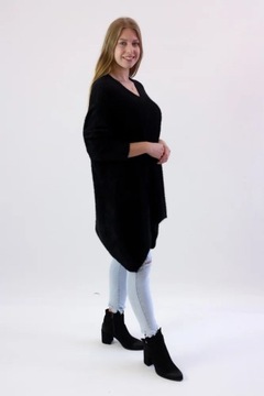 Asymetryczny sweter alpaka Czarny UNI
