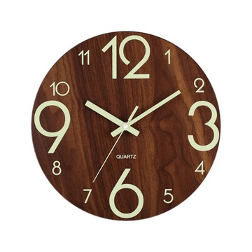 12-дюймовые деревянные настенные часы, светящиеся в темноте, домашние часы, современные настенные часы