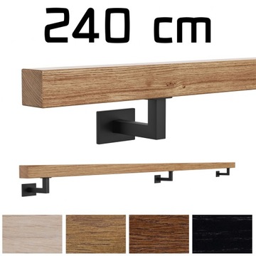 Poręcz ścienna drewniana dębowa dąb kolor 240cm