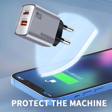 Зарядное устройство USB Type-C мощностью 45 Вт, быстрая зарядка, 2 порта USB PD, адаптер для мобильного телефона