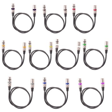 10pcs 1.5M/5ft XLR Cable DMX Stage Light Cable