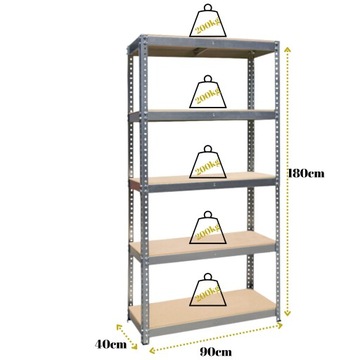 STABIL складской стеллаж привинченный 180х90х40 5х200кг ОТЕЧЕСТВЕННЫЙ ПОЛЬСКИЙ ПРОИЗВОДИТЕЛЬ