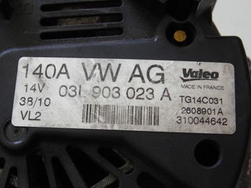 ALTERNÁTOR 03L903023A TIGUAN 5N A3 8P ALTEA 2.0TDI