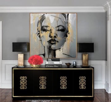 КРАСИВЫЙ ЧЕРНО-ЗОЛОТОЙ ГЛАМУРНЫЙ СУНДУК