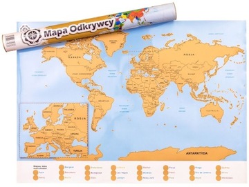 MAPA ODKRYWCY - ŚWIAT - ULEPSZONA ZDRAPKA