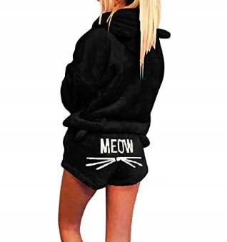 Ciepła pluszowa piżama meow rozm. L (K192)