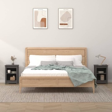 SZAFKI NOCNE 2 SZT. SZARE 40X35X55CMDREWNO SOSNOWE