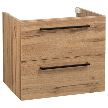 ПОДВЕСНОЙ ШКАФ ДЛЯ ВАННОЙ С РАКОВИНОЙ, ЗЕРКАЛОМ, СВЕТОДИОДНОЙ ЛАМПОЙ, ДУБ ВОТАН, 60 см