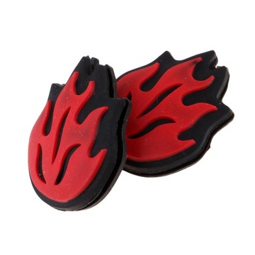 2 Piece Silicone Flame Tennis Racket Shock Red