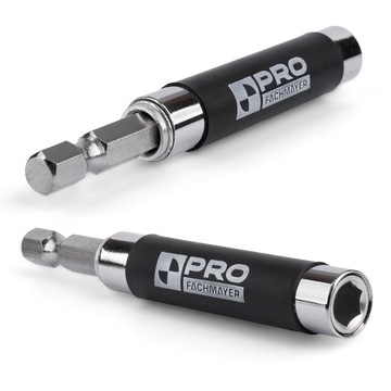 МАГНИТНЫЙ ДЕРЖАТЕЛЬ С НАПРАВЛЯЮЩЕЙ ДЛЯ БИТ, ПЕРЕХОДНИК-УДЛИНИТЕЛЬ 80мм ШЕСТИГРАННИК 1/4