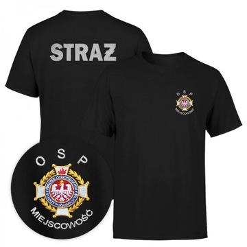 S08 - XL / Koszulka OSP + miejscowość haft straż