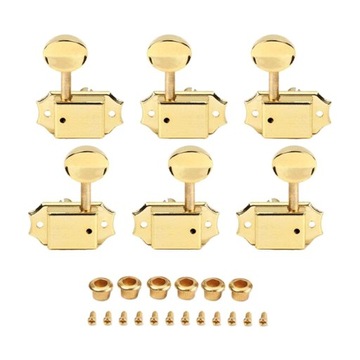 6 3R3L Sealed Pegs Heads Części do gitary Gold
