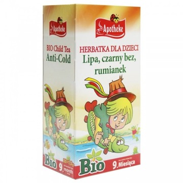 Herbatka dla dzieci na przeziębienie LIPA, CZARNY BEZ, RUMIANEK (20 x 1,5