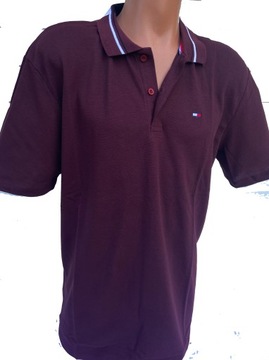 Tommy Hilfiger koszulka polo bordo L Tipped SALE