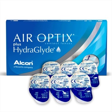 AIR OPTIX PLUS HYDRAGLYDE 6 SZT SOCZEWKI KONTAKTOWE MIESIĘCZNE MOC -2,00