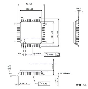 Переходник TQFP44 ZIF для программатора XGecu T56