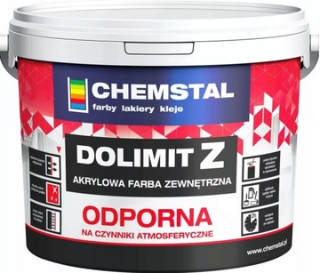 CHEMSTAL DOLIMIT Z AKRYLOWA FARBA NA ZEWNĄTRZ BUDYNKÓW BIAŁA 5L