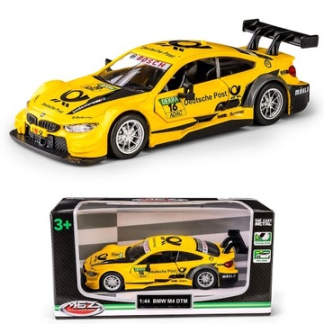AUTO METALOWE Z NAPĘDEM BMW M4 DTM ŻÓŁTY MODEL 1:44 DAFFI 133136