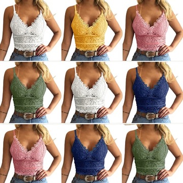 CROP TOP KORONKA SZYDEŁKO SEXY WYCIĘCIA BEZ PLECÓW