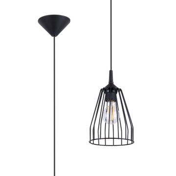 Lampa wisząca LEYO czarna/stal industrialny zwis sufitowy nad stół Sollux