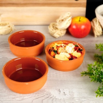 3x Naczynie do ZAPIEKANIA żaroodporne miska miseczka kokilka kamionkowa